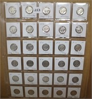 30 - Mercury silver dimes, 1942's