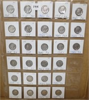 27 - Mercury silver dimes, 1928's