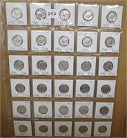 30 - Mercury silver dimes, 1942's