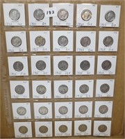 30 - Mercury silver dimes, 1923's