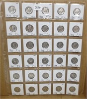 30 - Mercury silver dimes, 1936's