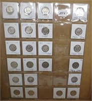 23 - Mercury silver dimes, 1943's