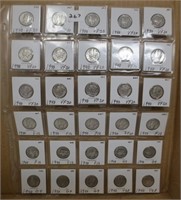30 - Mercury silver dimes, 1940's