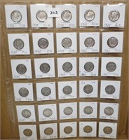 30 - Mercury silver dimes, 1935's