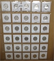 30 - Mercury silver dimes, 1943's