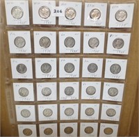 30 - Mercury silver dimes, 1935's