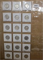 18 - Mercury silver dimes, 1943's