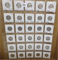 30 - Mercury silver dimes, 1936's