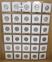 30 - Mercury silver dimes, 1938's