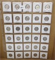 30 - Mercury silver dimes, 1934's
