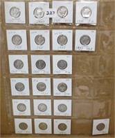 20 - Mercury silver dimes, 1937's & 1 non-readable