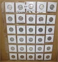 30 - Mercury silver dimes, 1939's, 5-1935's