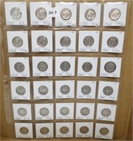30 - Mercury silver dimes, 1935's