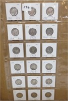 18 - Mercury silver dimes, 1919's