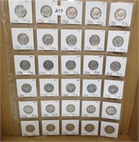 30 - Mercury silver dimes, 1936's