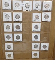 20 - Mercury silver dimes, 1930, 31, 34's