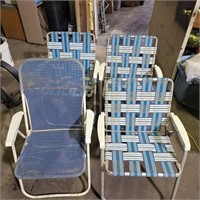 Set 4 folding lawn chairs