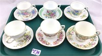 Tray lot of porcelain tea cups
