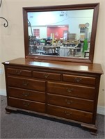 3 Over 6 drawer dresser with mirror, 56" wide