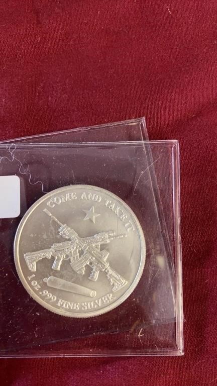 MILITARY COME AND TAKE IT 1 OZ SILVER ROUND