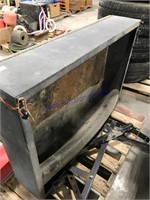 Steel storage box w/ brackets, 42 x 30 x 8" deep