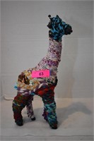 Vintage Rag/Rope Fabric Wrapped Giraffe 18"