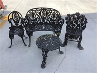 (4) Cast Iron Patio Pieces