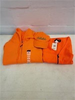 Unworn orange fleece zip hooded XL sweatshirt &
