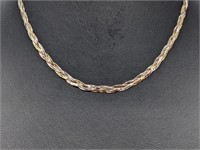 .925 Sterling Silver Tri Color Necklace