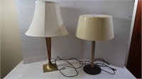 Table Lamps - 1 Wood/Metal 27"H, 1 - 22.25"H