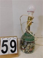 Button Jar Lamp w/ Buttons 12"T