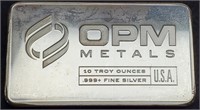 (10) Troy Oz. Silver Bar Sold By The Ounce