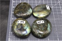 4, Large High Quality Labradorite Palm Stones