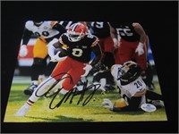 BROWNS ELIJAH MOORE SIGNED 8X10 PHOTO COA