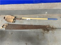 CROSSCUT SAW AND SHOVELS