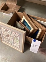 Box of pictures and picture frames