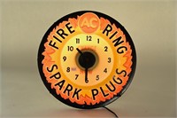 AC FIRE RING SPARK PLUGS LIGHTED WALL CLOCK