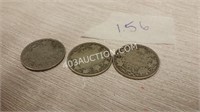 Lot of 3 Silver Canadian 25¢ Quarters