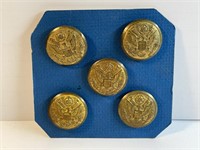 Lot of 5 Antique US Army Buttons