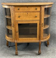 Antique Oak Bow Front Buffet