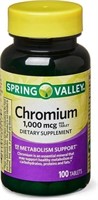 Spring Valley Chromium 1,000 mcg 100 tabs