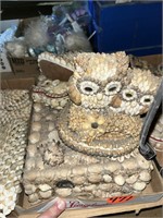 Shell Decorated Owls & Trinket Box