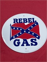 Rebel gas, metal sign small