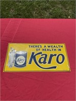 Karo metal sign