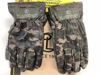 2 New Pair Plainsman Camo Leather Gloves Size M
