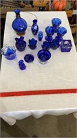 Decorative blue glass home decor.