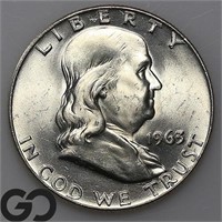 1963-D Franklin Half Dollar, Gem BU FBL Bid: 100