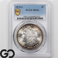1879-S Morgan Silver Dollar, PCGS MS64 Guide: 125