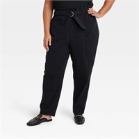 Women's High-Waisted Paperbag Taper Trousers -