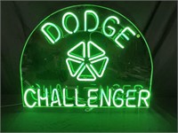 33 1/2" X  25 1/2" DODGE CHALLENGER GREEN NEON